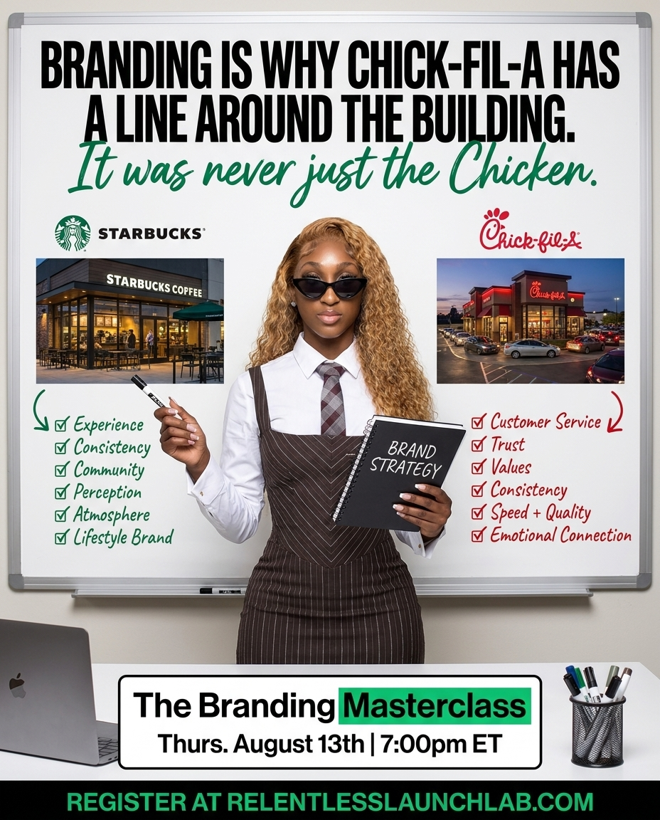The Branding Masterclass live branding experience flyer - August 13th